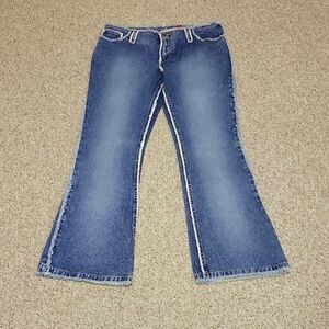 Zana Di Flare Wide Leg  Low Rise Y2K Womens Blue Jeans Sz 9